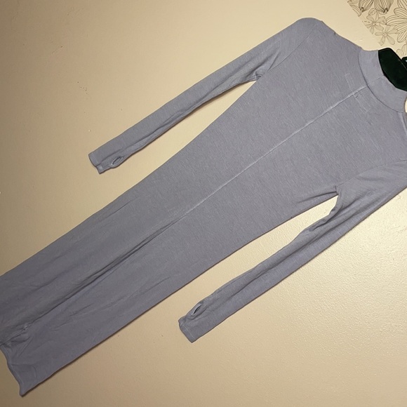 Enza Costa Mock Neck Rib Silk Midi in Lilac - Picture 4 of 5